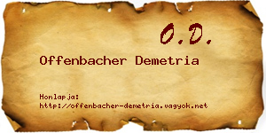 Offenbacher Demetria névjegykártya